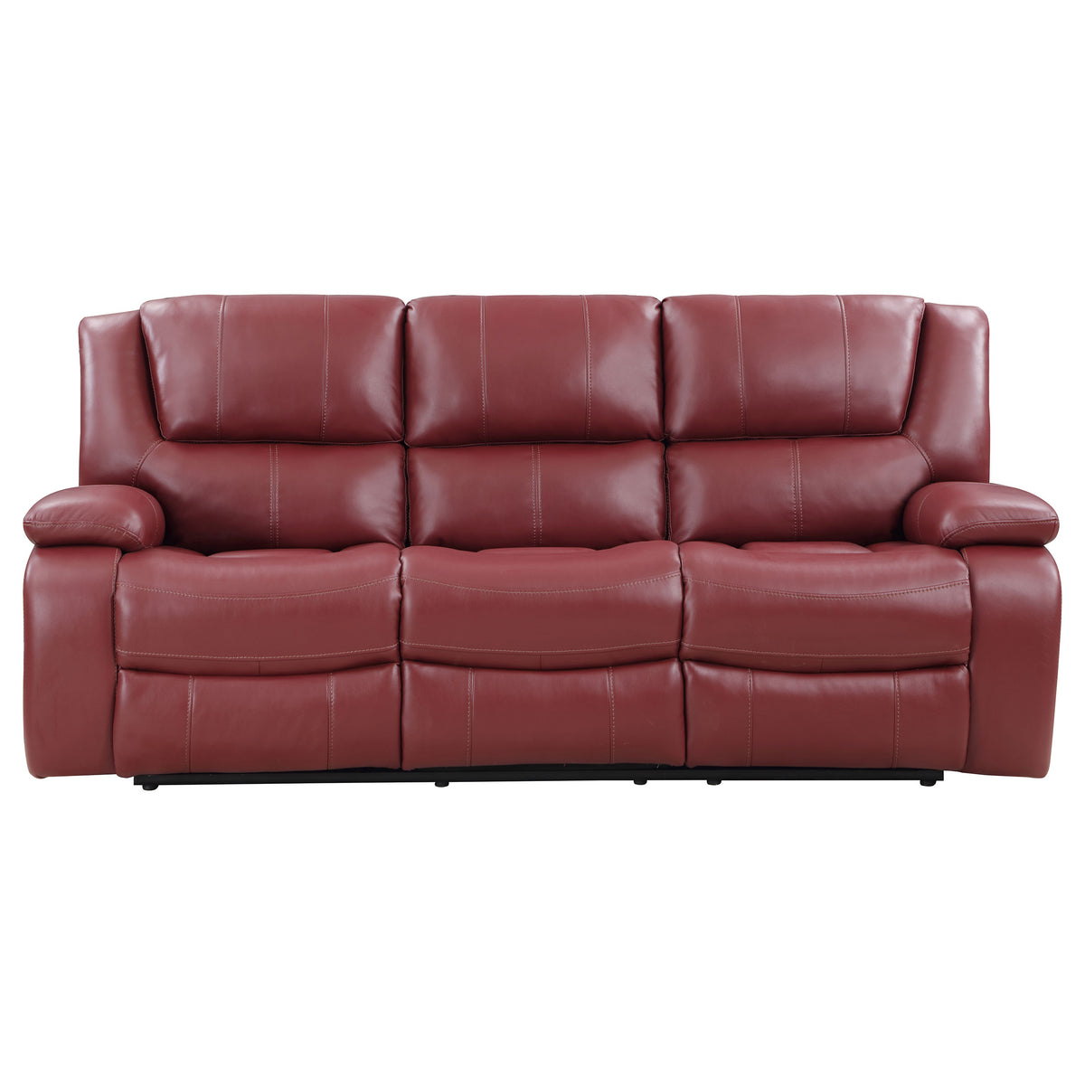 Camila Reclining Sofa, Loveseat & Glider Recliner - Red Leatherette Motion Living Room Sets โ view 11
