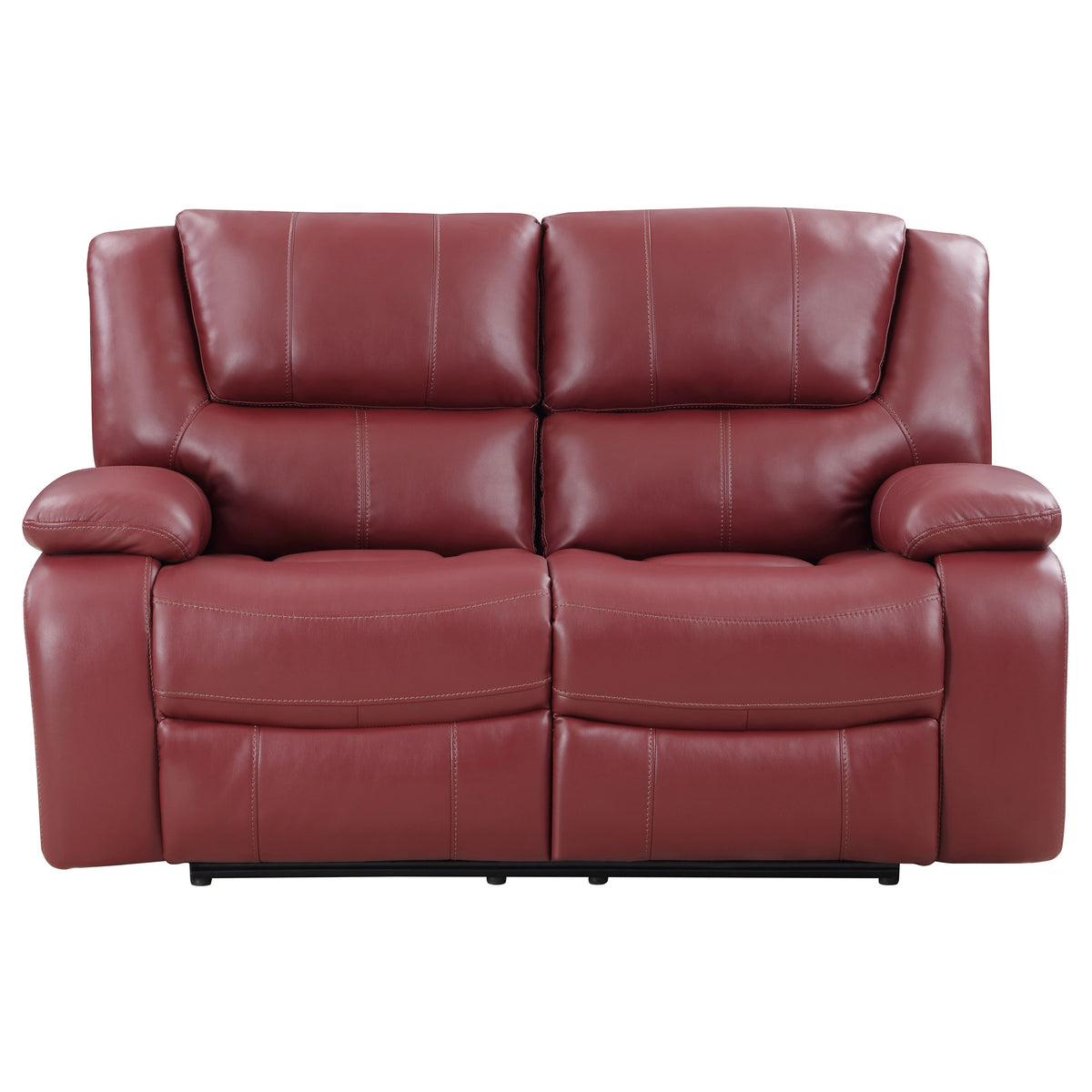 Camila Reclining Sofa, Loveseat & Glider Recliner - Red Leatherette Motion Living Room Sets