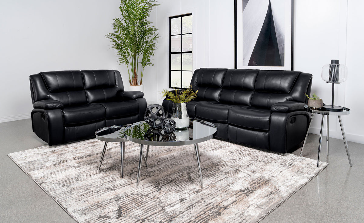 Camila Reclining Sofa, Loveseat & Glider Recliner - 2pcs- Reclining Sofa + Loveseat