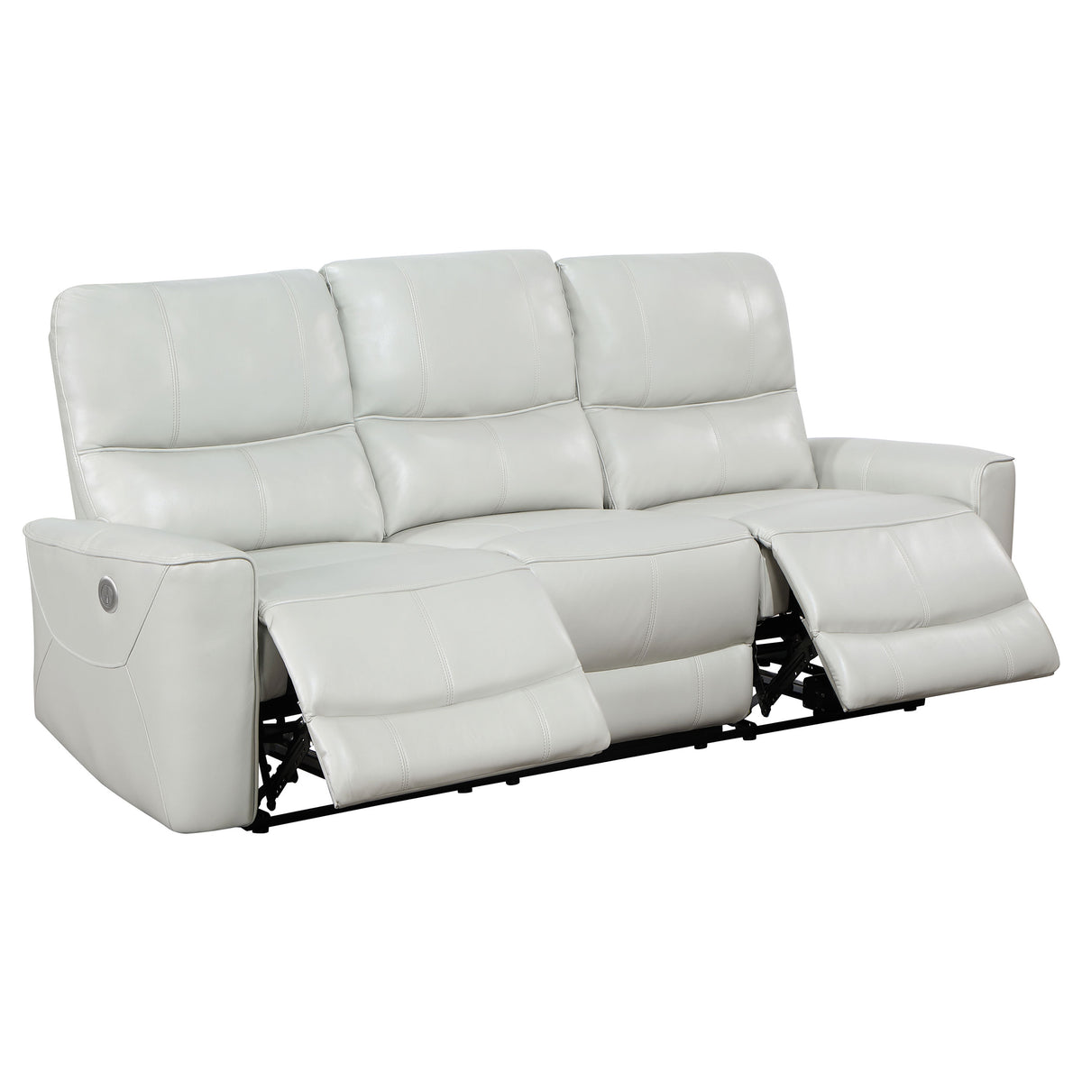 Greenfield Power Reclining Sofa, Loveseat & Recliner - Dove Grey Leatherette with USB Switch Panel – view 7