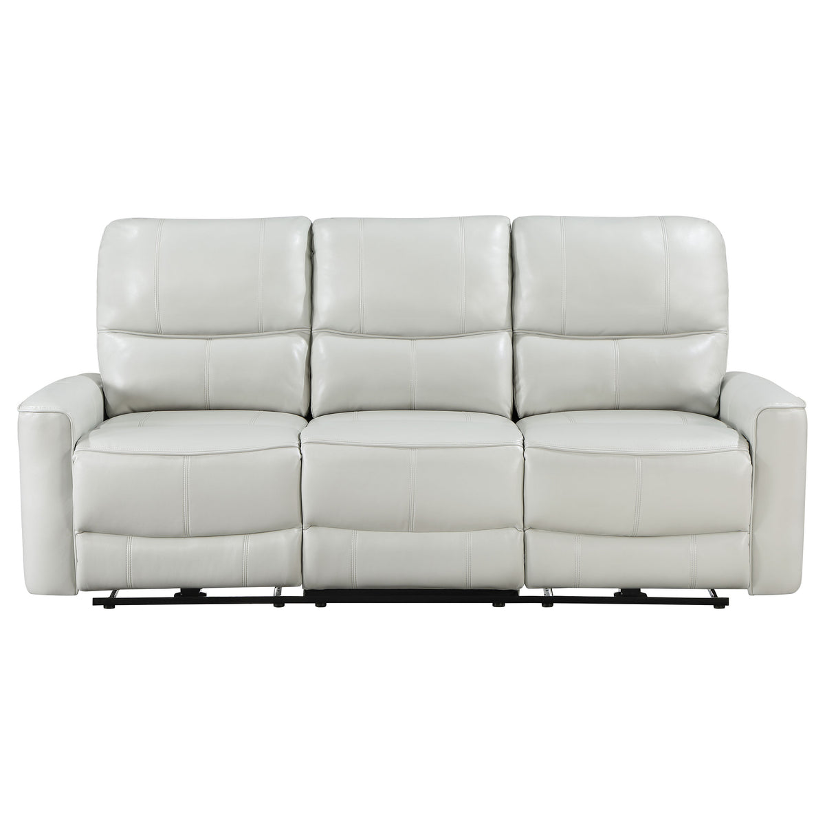 Greenfield Power Reclining Sofa, Loveseat & Recliner - Dove Grey Leatherette with USB Switch Panel – view 8