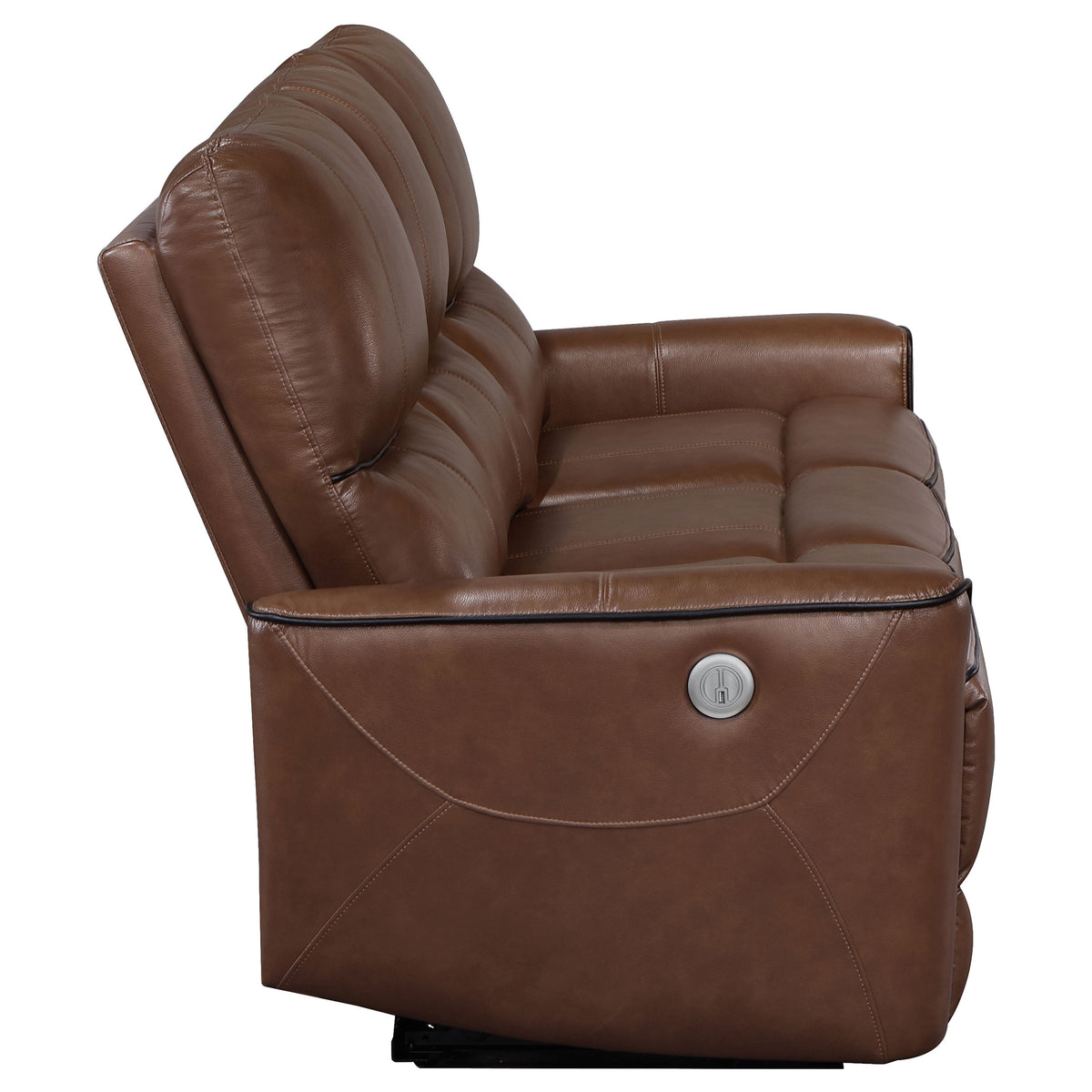 Greenfield Power Reclining Sofa, Loveseat & Recliner - Saddle Brown Leatherette with USB Charging – view 15