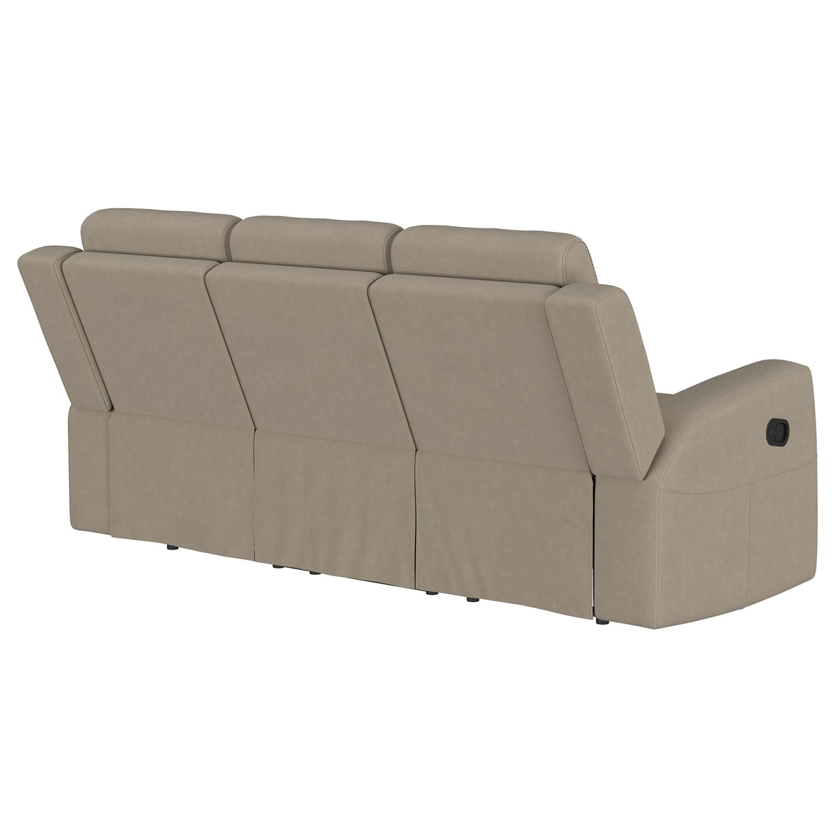 Brentwood Reclining Sofa, Loveseat & Rocker Recliner - Taupe Suede-Like Fabric with Track Arms – view 12