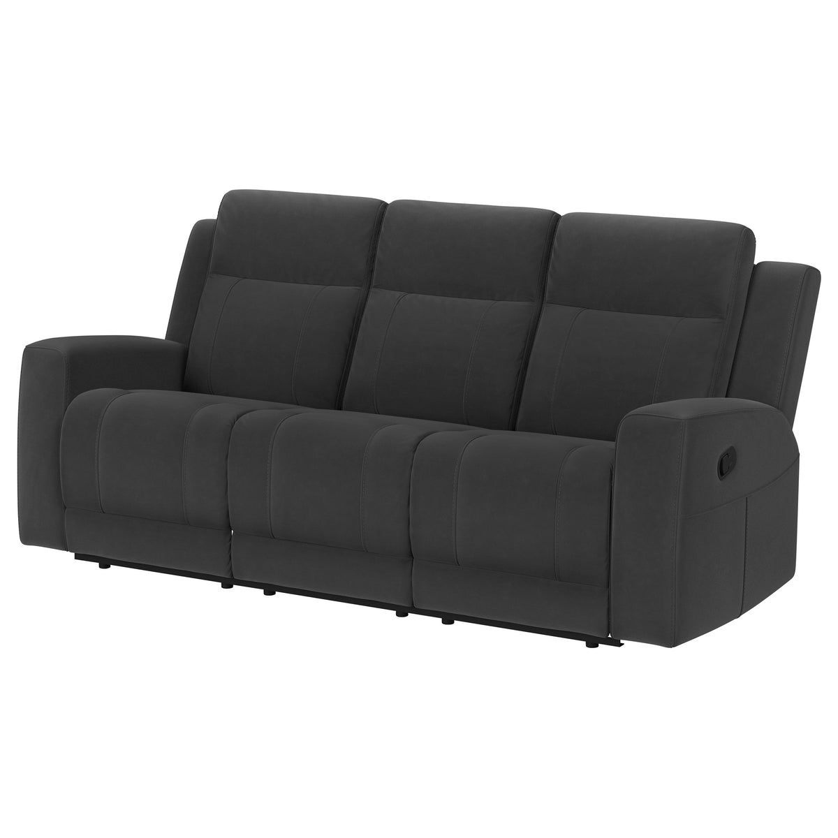 Brentwood Reclining Sofa, Loveseat & Rocker Recliner - Dark Charcoal Suede-Like Motion Living Room Sets – view 10