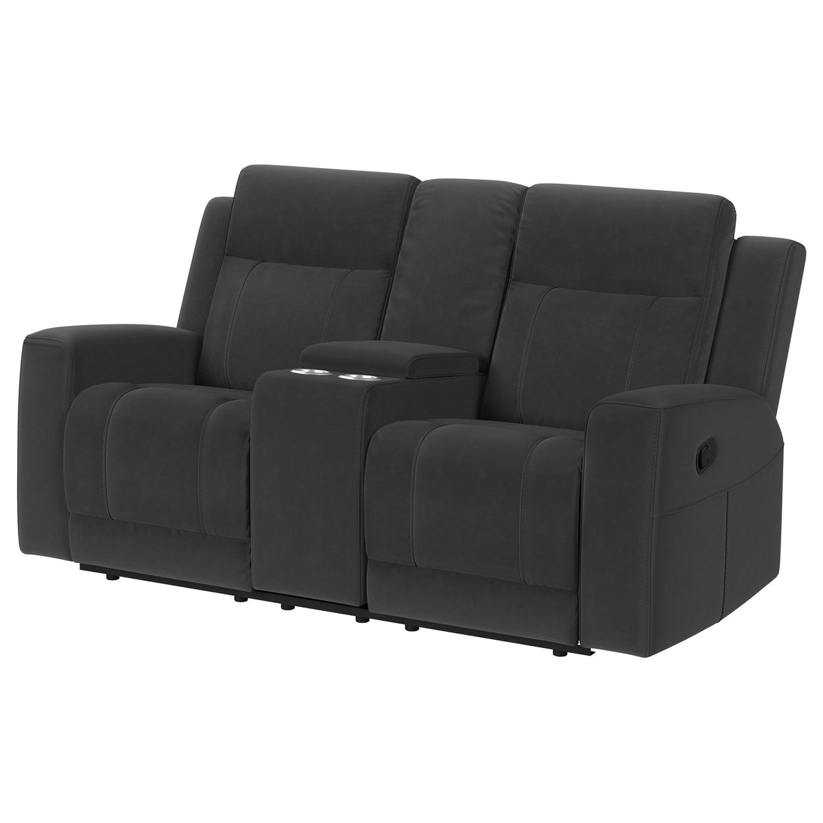 Brentwood Reclining Sofa, Loveseat & Rocker Recliner - Dark Charcoal Suede-Like Motion Living Room Sets