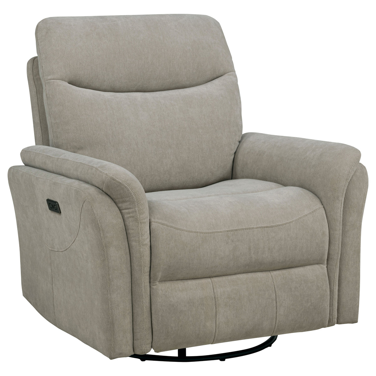 Adler Power Swivel Glider Recliner with USB-A & USB-C Charging - Ivory Fabric – view 4