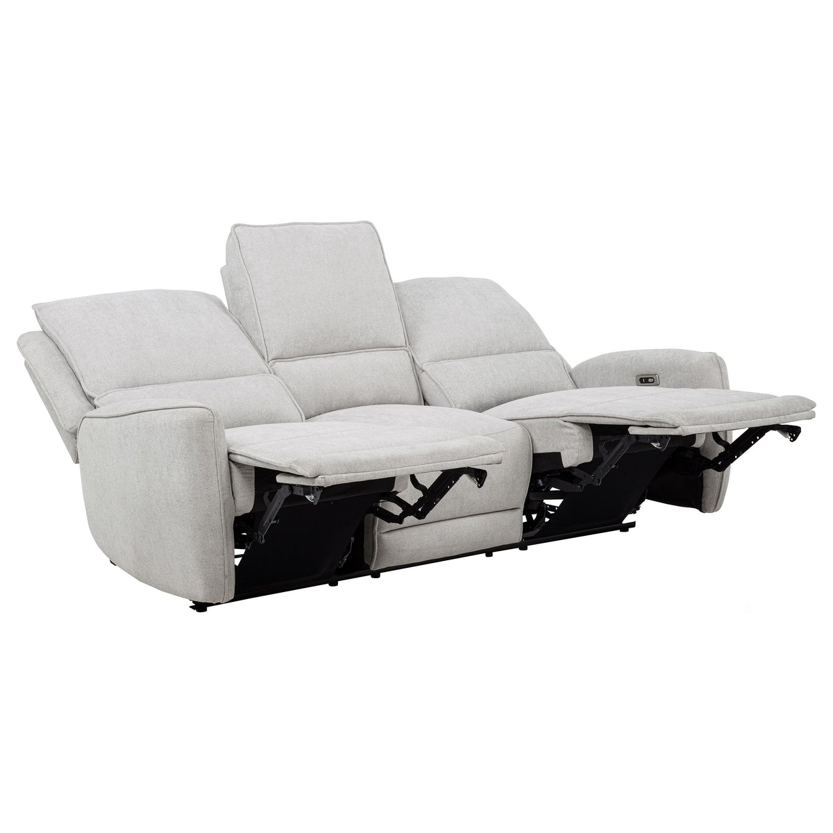 Sylmar Power Reclining Sofa, Loveseat & Recliner - Dove Grey Chenille with Push-Button Recline – view 12
