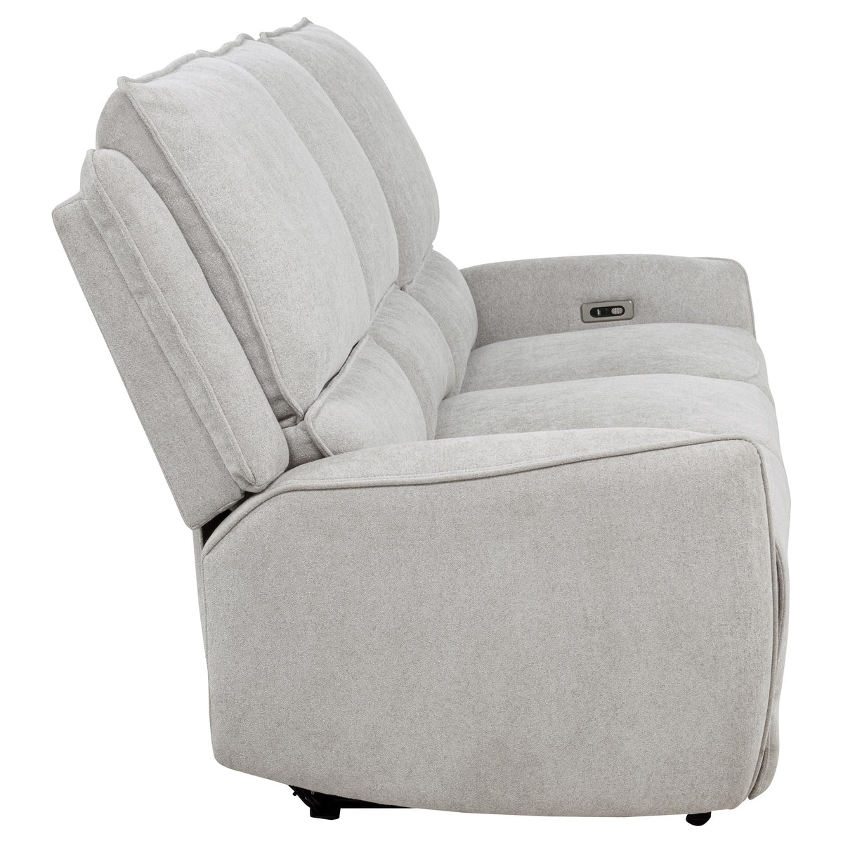 Sylmar Power Reclining Sofa, Loveseat & Recliner - Dove Grey Chenille with Push-Button Recline – view 15
