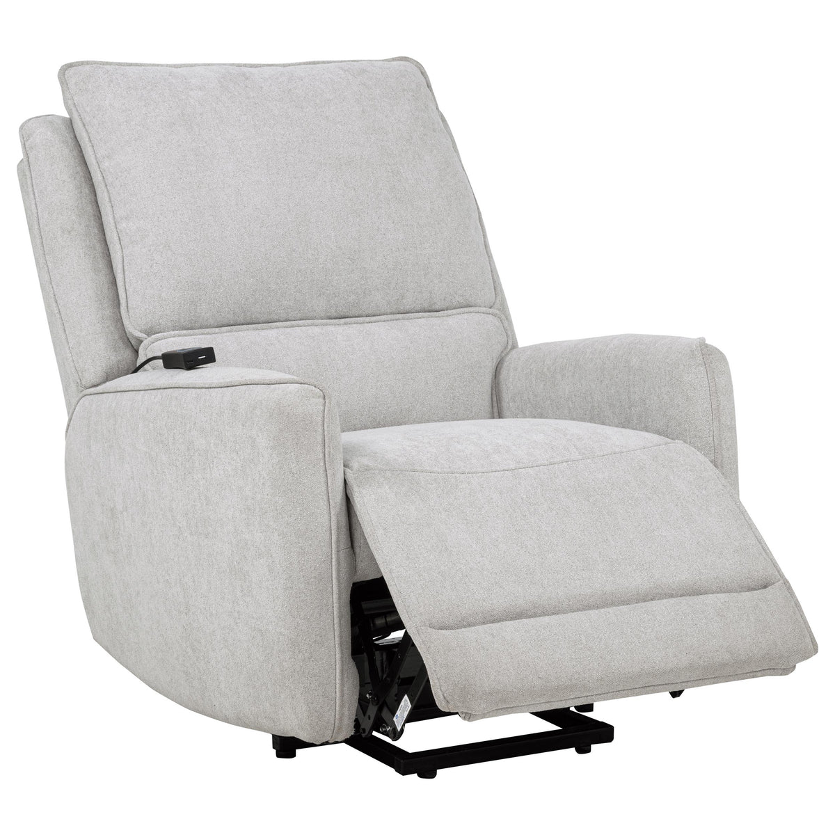 Sylmar Dual Power Lift Recliner - Adjustable Headrest, USB-A & USB-C in Dove Grey Chenille – view 3