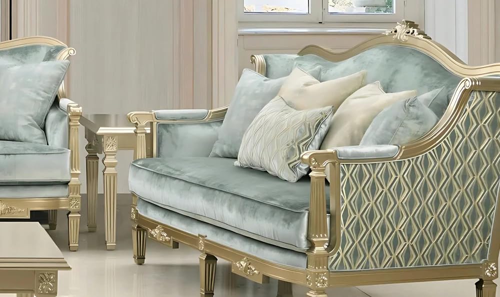 London Turquoise Sofa & Loveseat Set — product view 5