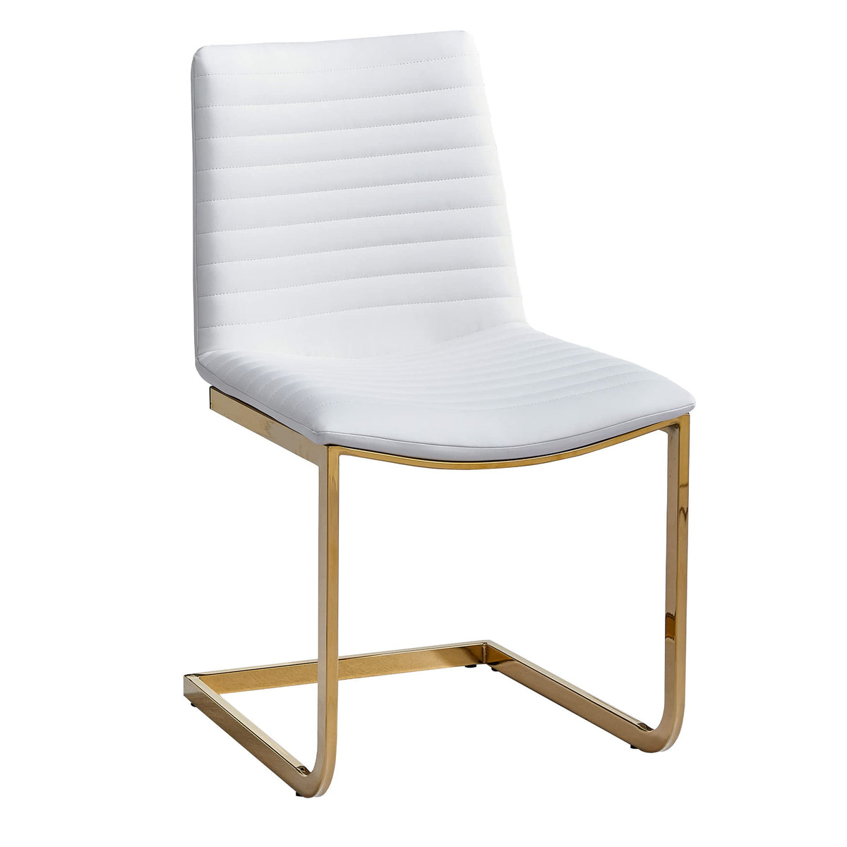 Blanca Contemporary Dining Chair with Gold Legs - detail view