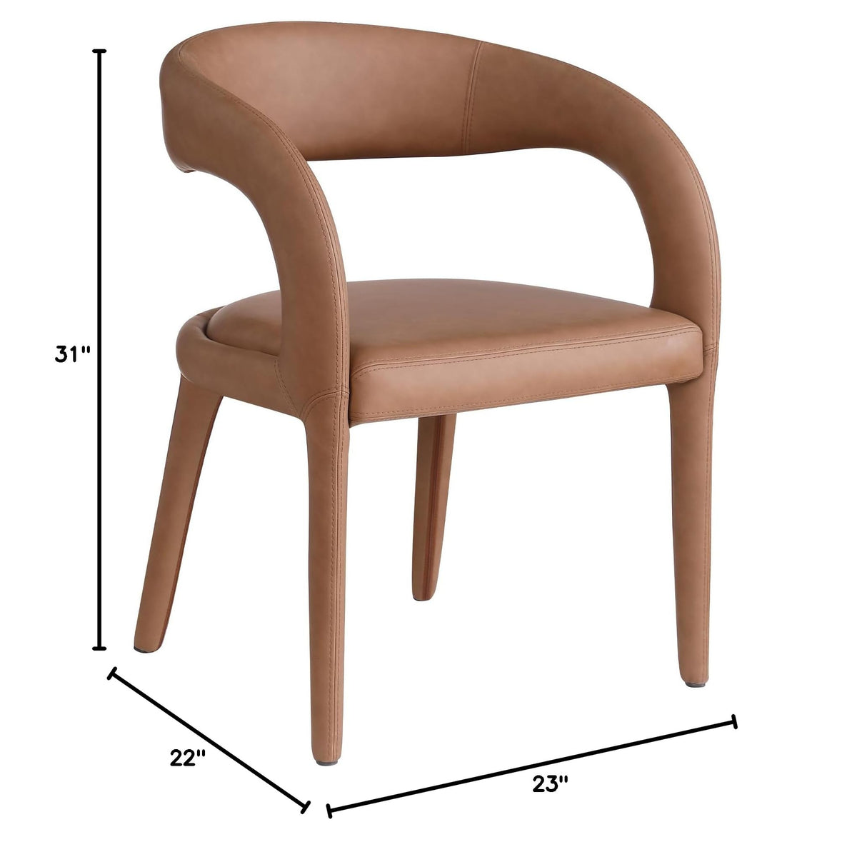 Conan Dining Chair in Brown - side view