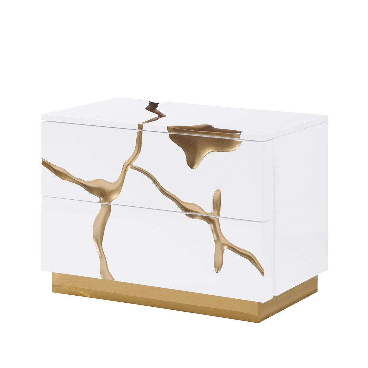 Trevello Modern Contemporary High-Gloss Lacquered Right Nightstand