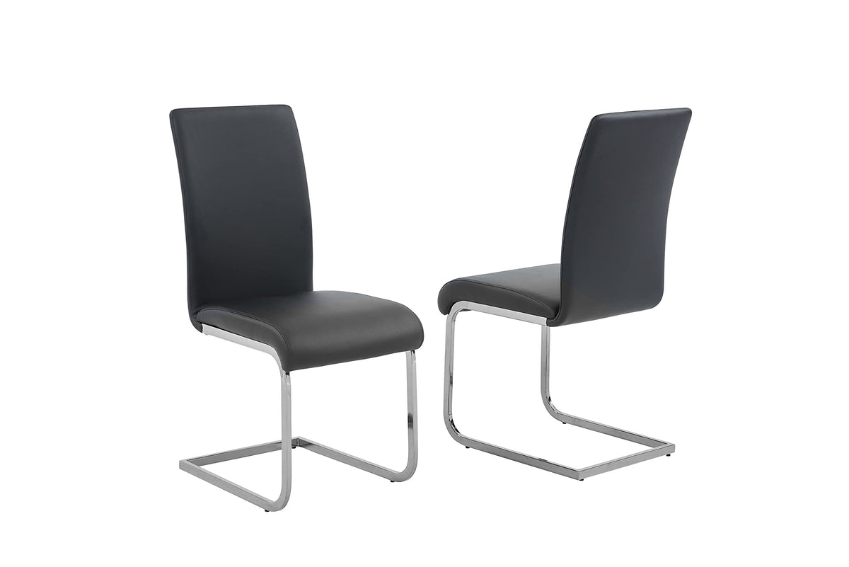 Mirage Faux Leather Parson Dining Chairs with Stainless Steel Frame