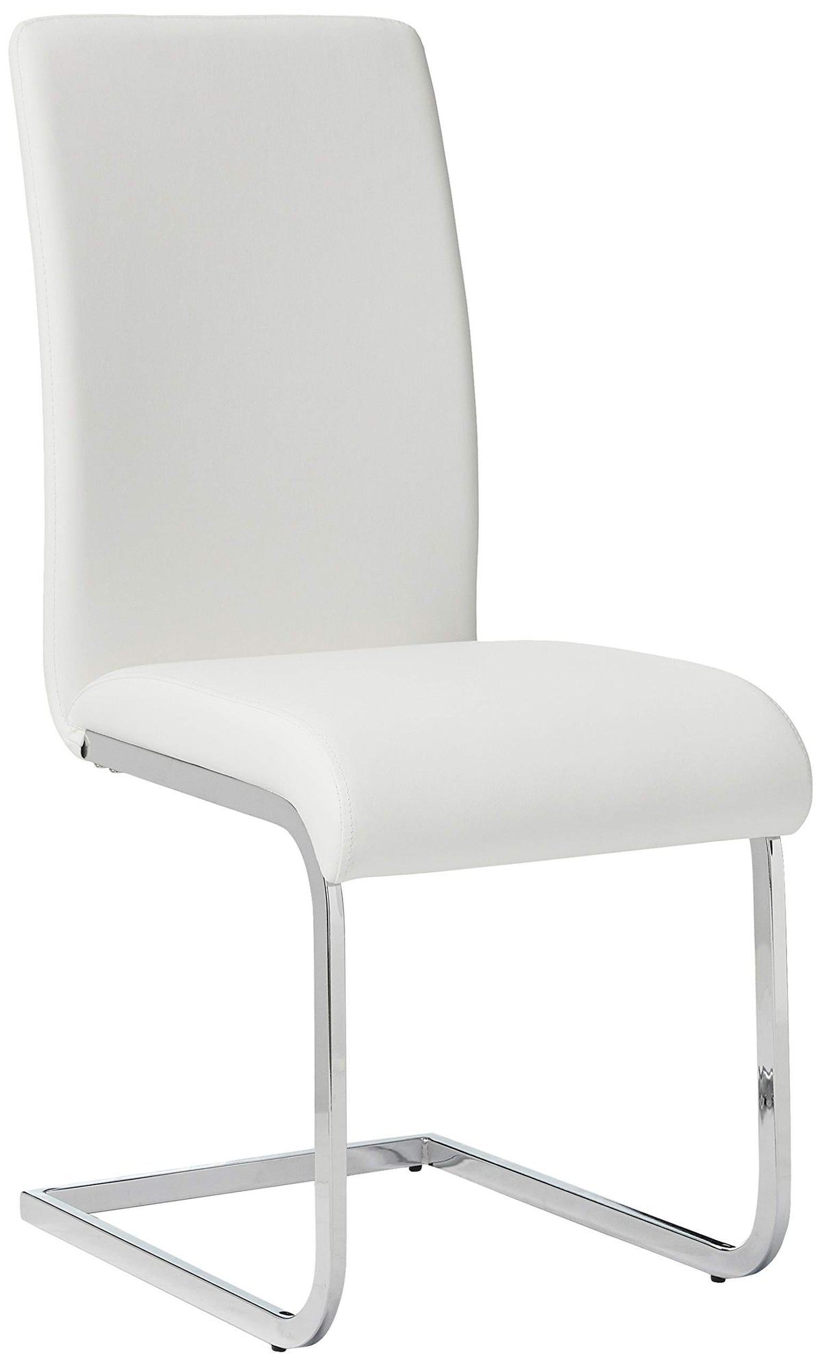 Mirage 5 Pcs Glass Top Modern Dining Set in White - angle view