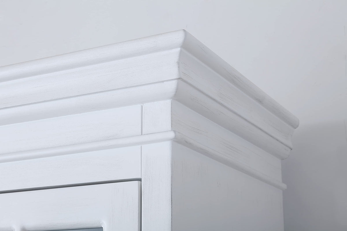 Lucinda 75" Tall Bookshelf Cabinet with Dual Glass Door Display - side view