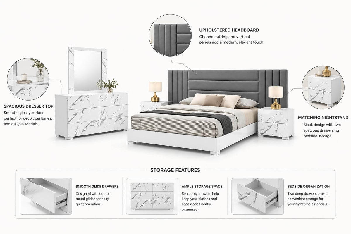 Velasca bedroom set detail