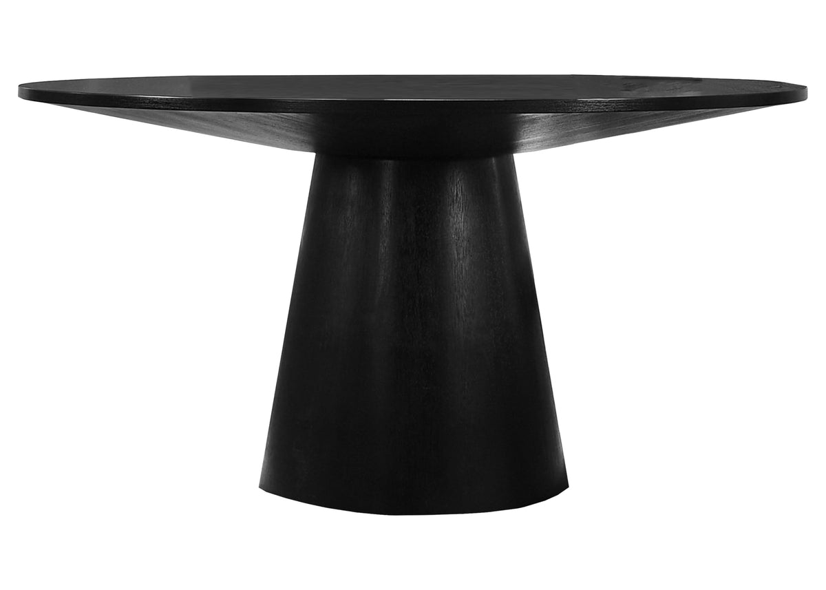 Terra 59" Transitional Round Dining Table with Pedestal Base in Ebony Black - detail view