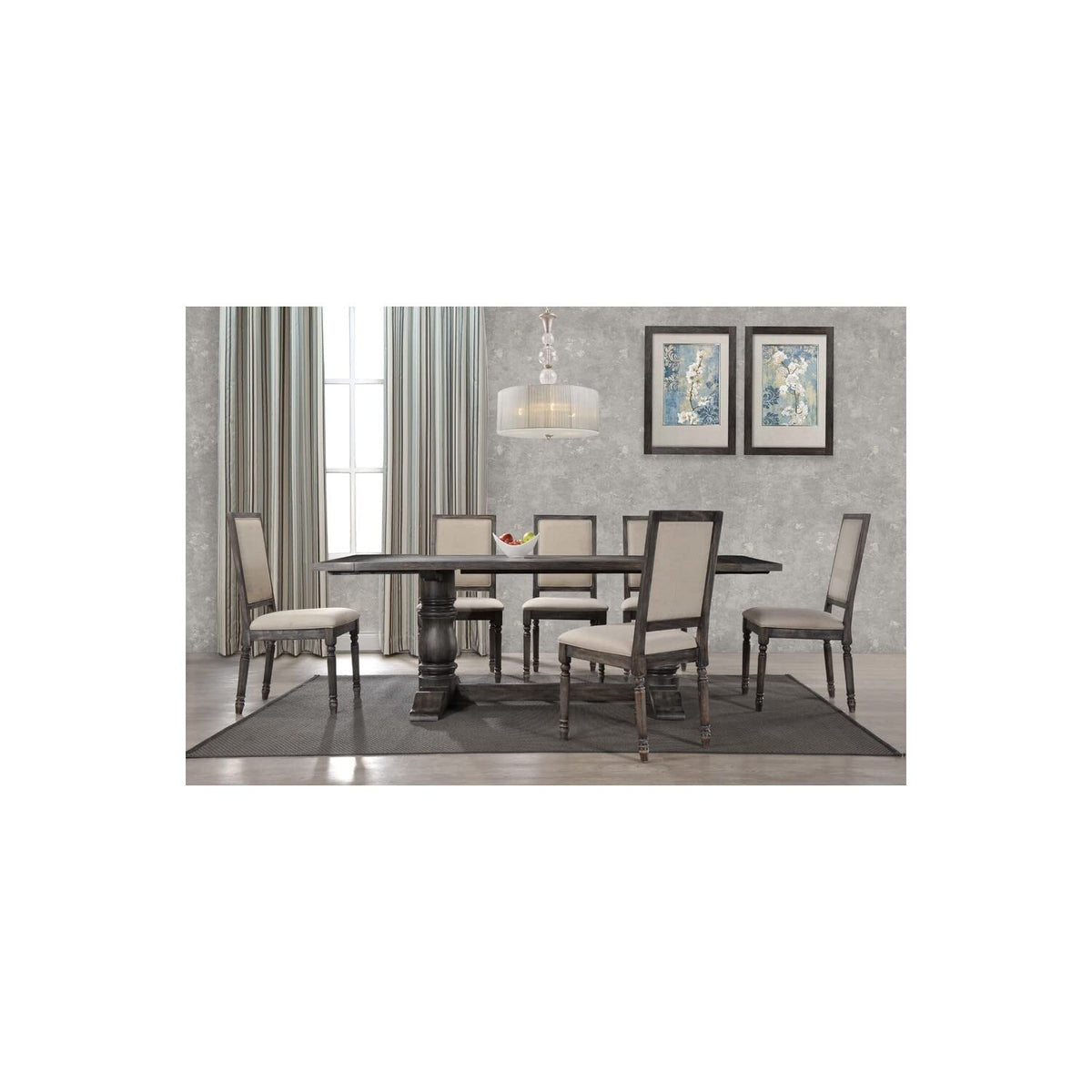 Modern Wood Dining Table Only Grey - front view