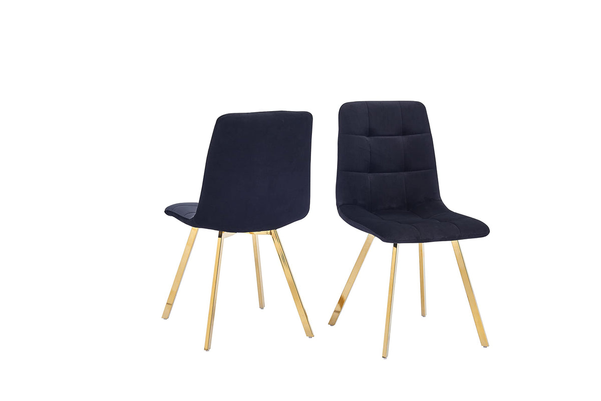 Modern Velvet Dining Chair H02BGC in Black