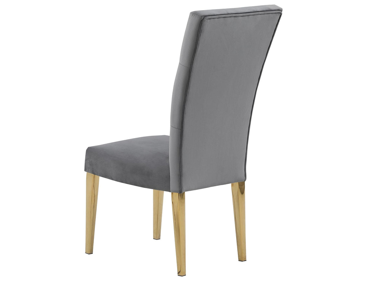 Lexington 7-Piece Rectangle Dining Set with 6 Velvet Upholstered Chairs, Modern Contemporary… - detail view