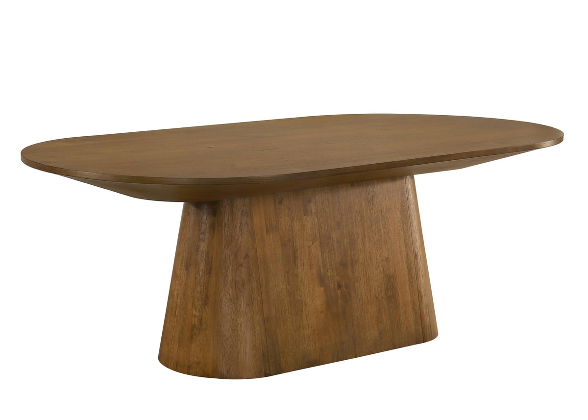 Terra 88" Mid-Century Modern Wood Oval Dining Table