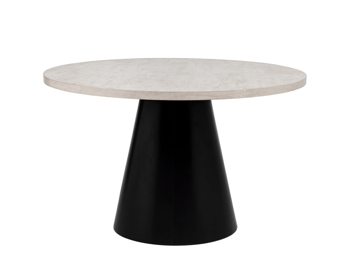 Timaro 48" Round Transitional Dining Table, Ideal for Kitchen or Dining Room Furniture Arrangement in Beige/Black