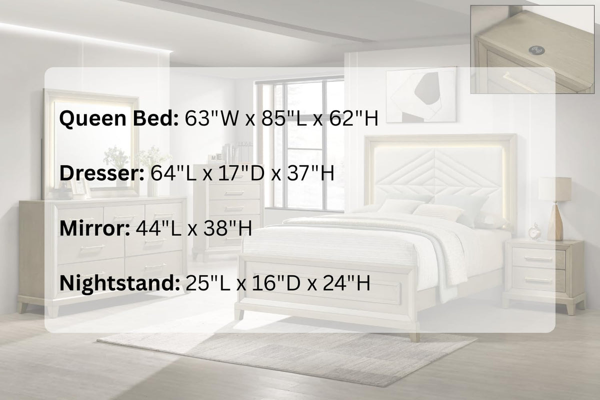 Dove Rustic Beige Bedroom Set β Queen & King β product view 9