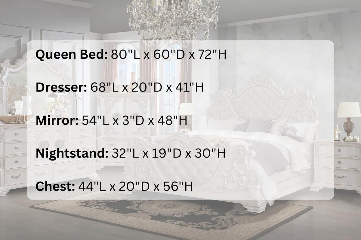 Santa Monica White Bedroom Set — Queen & King — product view 10