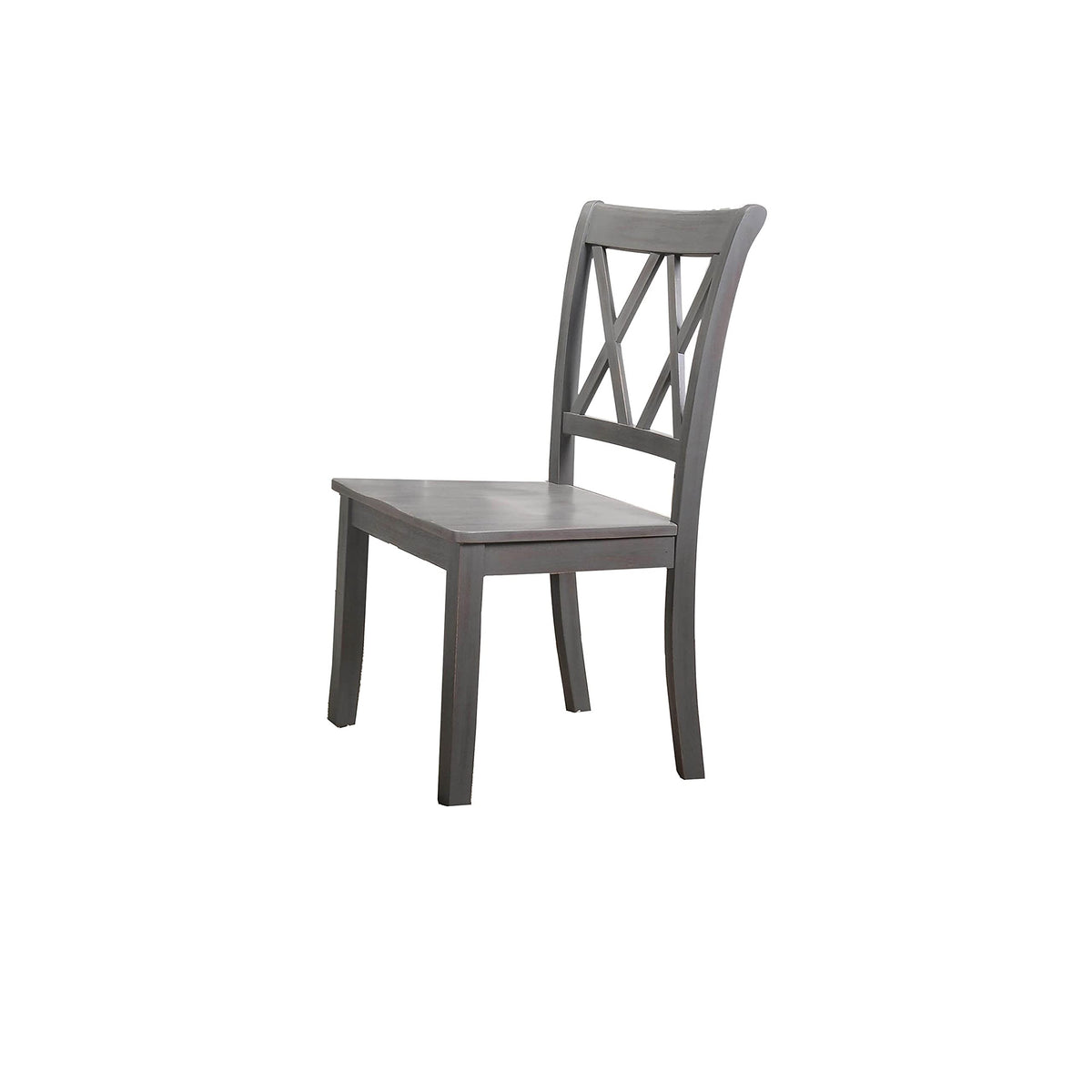 Paige Transitional Wood Frame 6 Pcs Dining Set with Bench in Rustic Grey - detail view