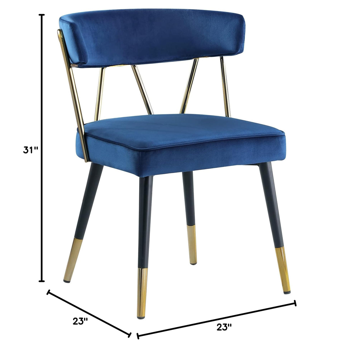 Antoine Glam Upholstered Dining Chair - side view