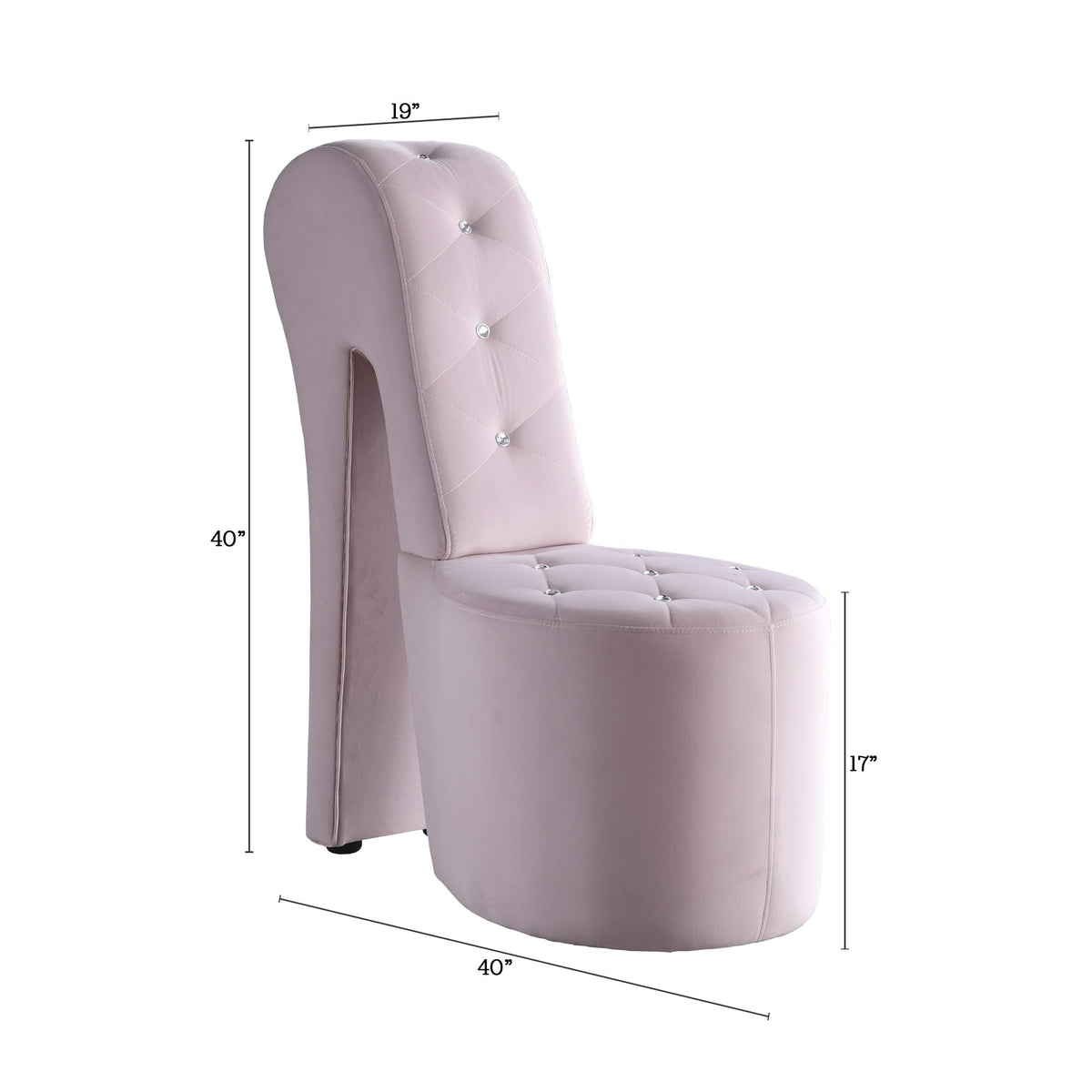 Tristam 40" Modern Glam High Heel Lounge Chair - side view