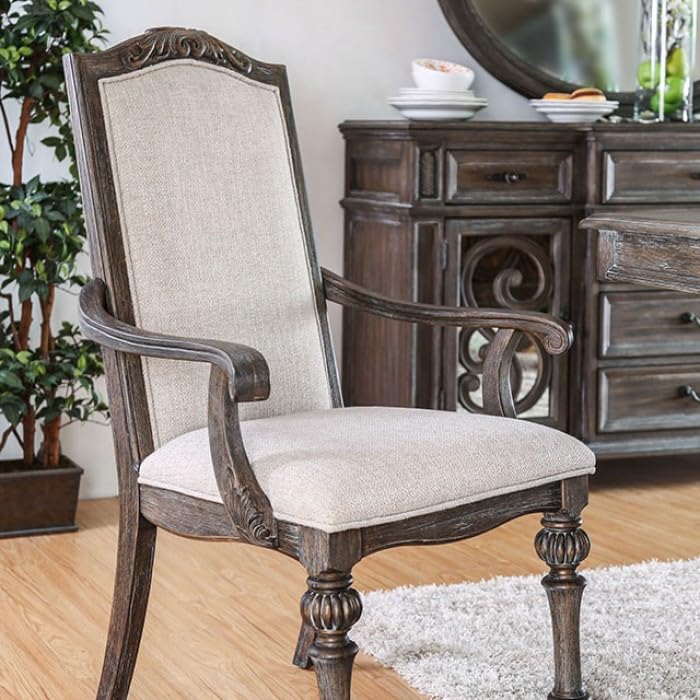 Arcadia rustic arm dining chair in Natural Ivory
