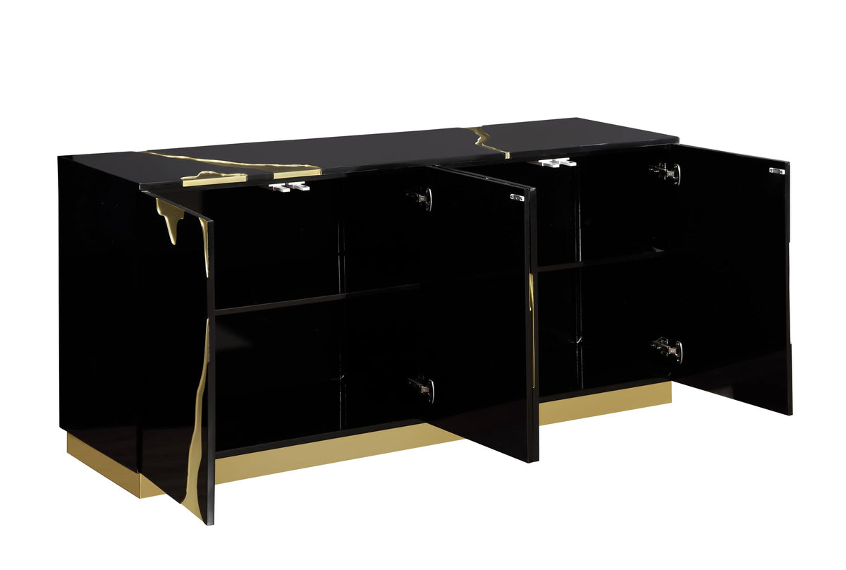 Taylor 66" High Gloss Lacquer Sideboard - room setting