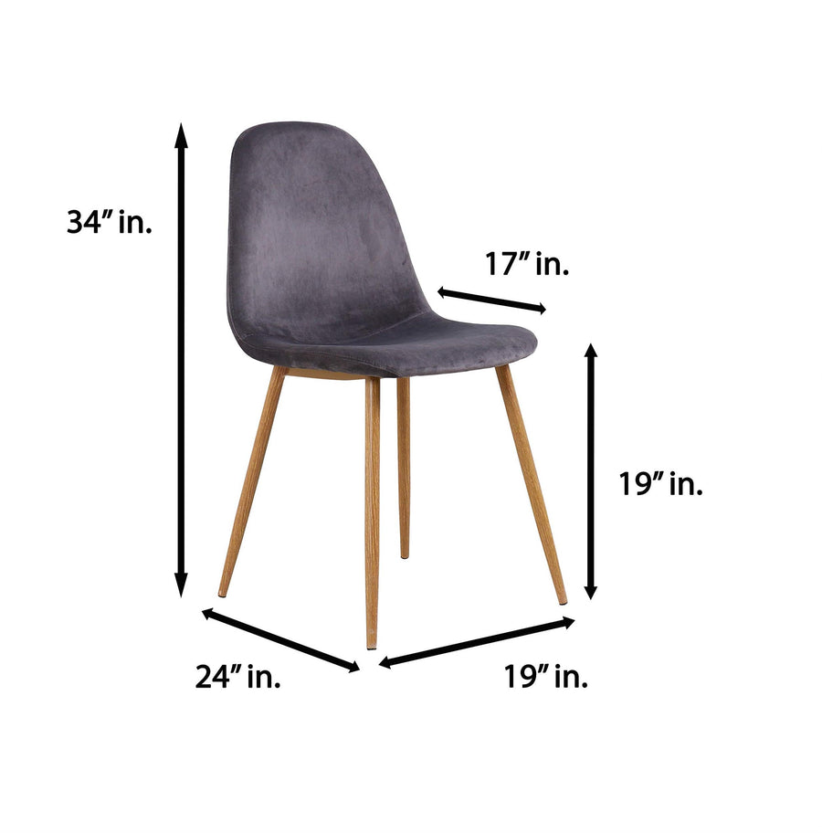 Morgan Velvet Side Chairs Grey - Set of 4