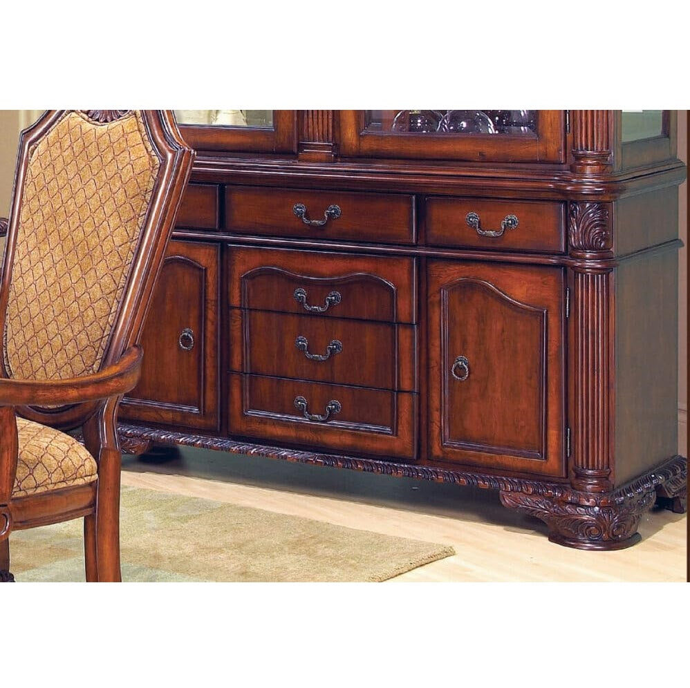 Cosmos Furniture Veronica 9PC Cherry Dining Set with Buffet & Hutch