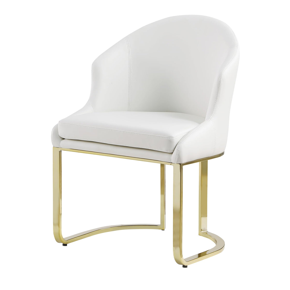 Desmond Contemporary Faux Leather Dining Chair with Gold Legs