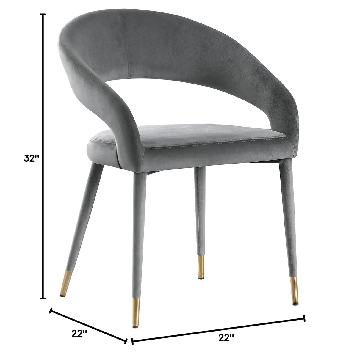 Joel Contemporary Dining Chair - side view