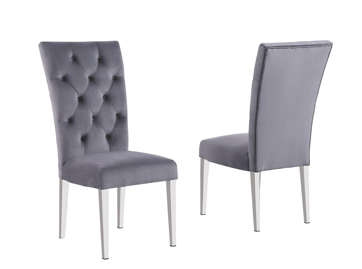 Lexington 7-Piece Rectangle Dining Set with 6 Velvet Upholstered Chairs, Modern Contemporary… - detail view