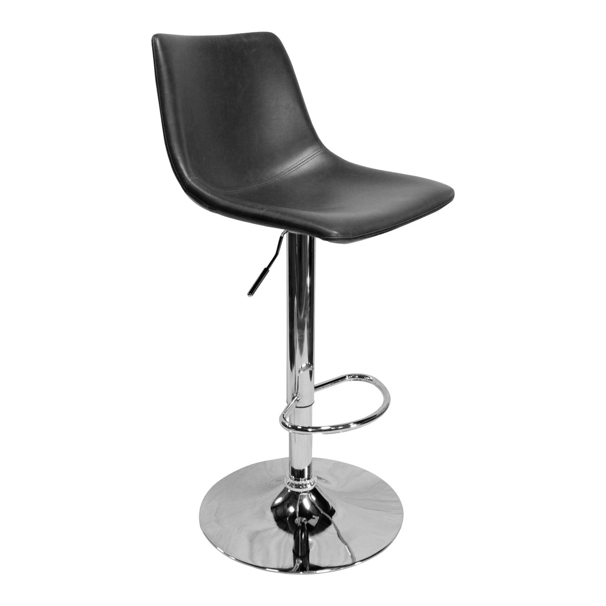 Faux Leather Adjustable Swivel Bar Stool Tan - room setting