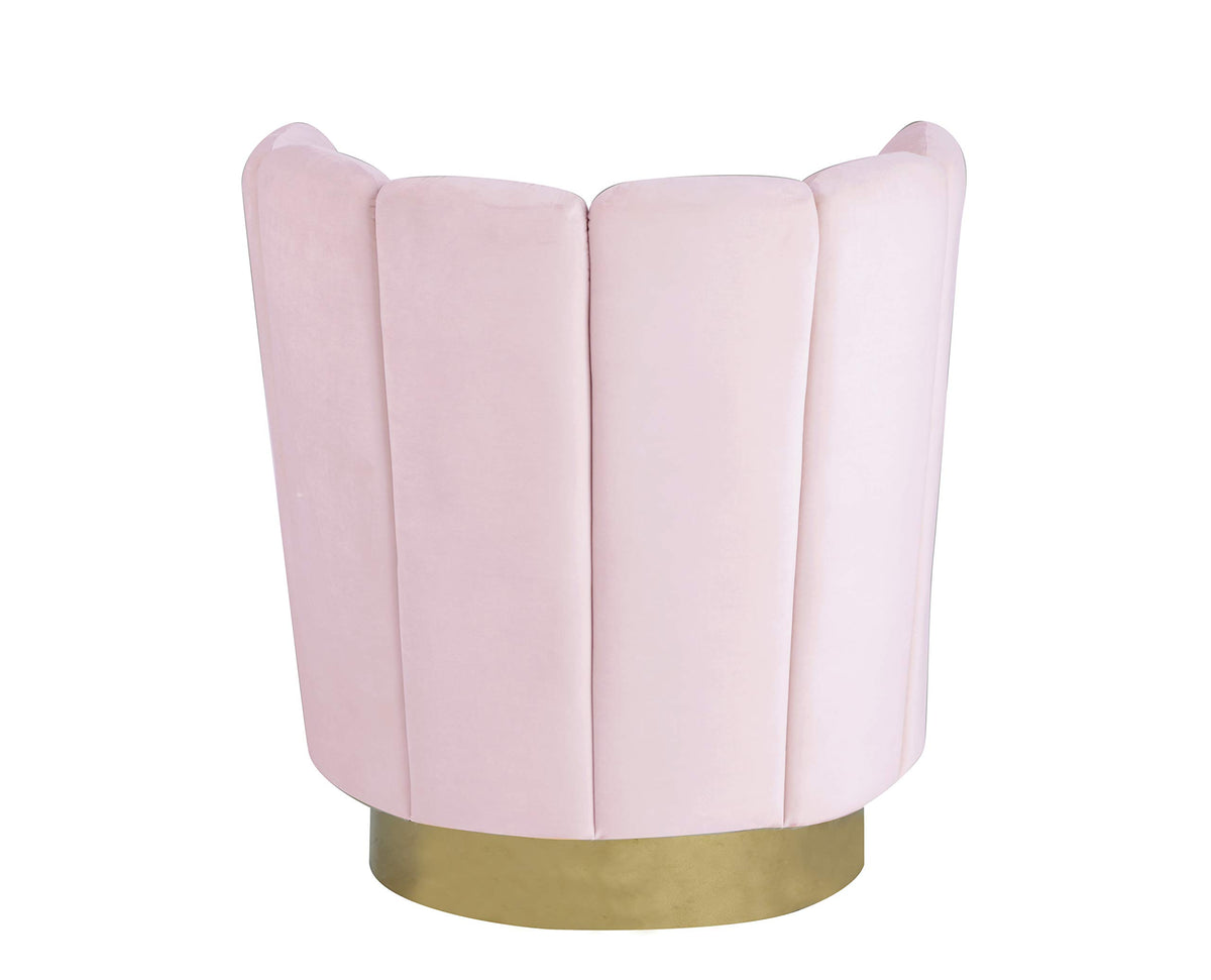 Modern Velvet New Swivel Accent Chair in Pink - room setting
