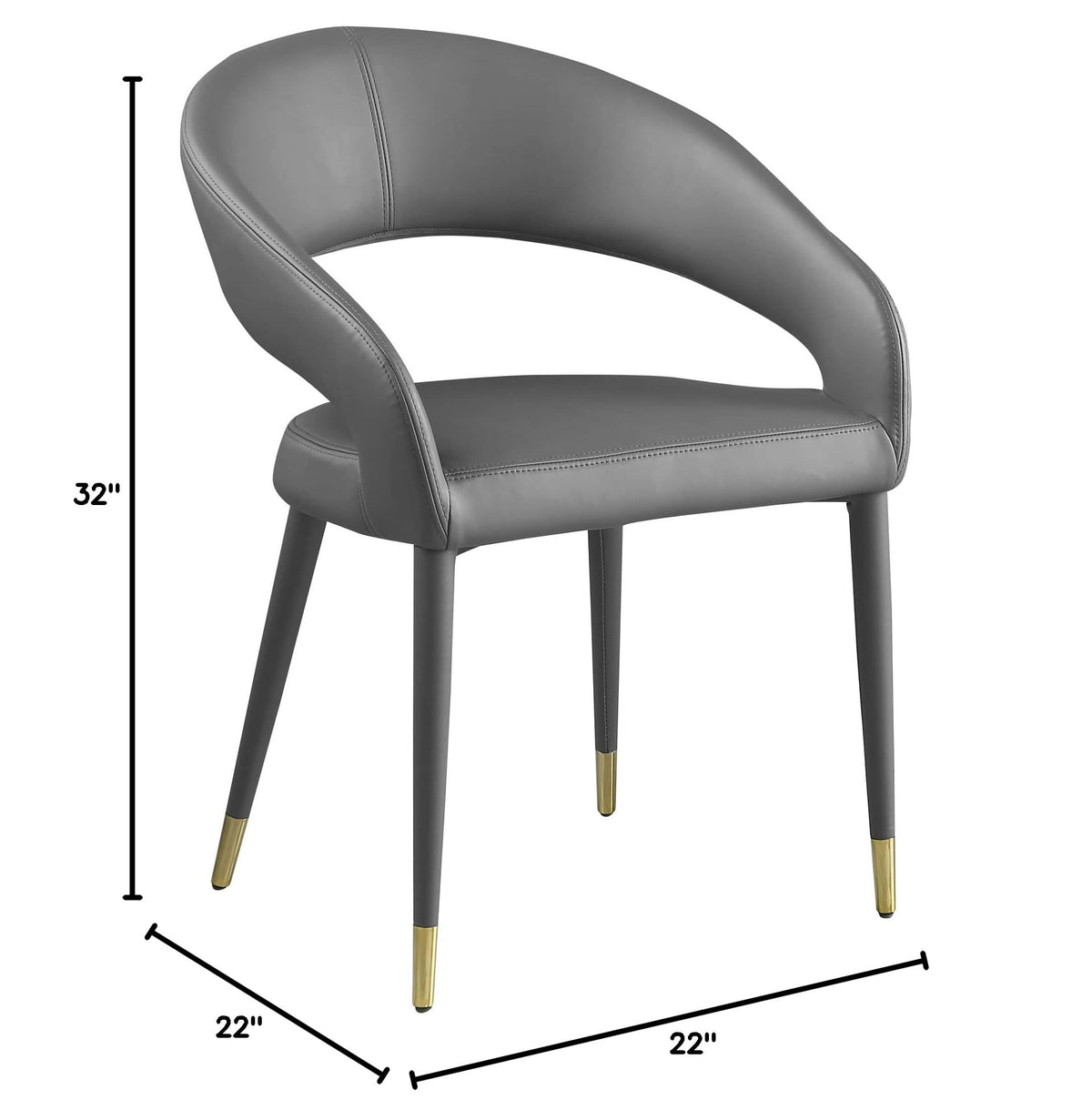 Joel Contemporary Modern Dining Chair - side view