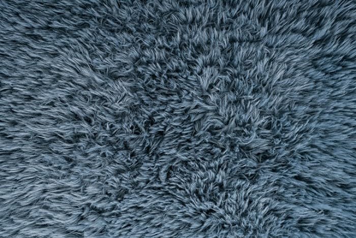 Vander Boneless Barrel Accent Chair in Ocean Blue Faux Fur – view 3