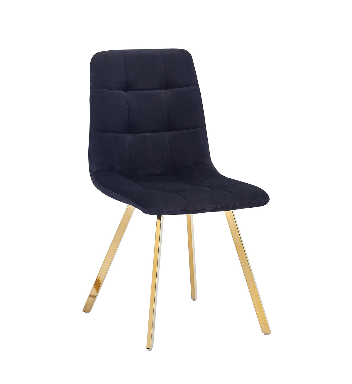 Modern Velvet Dining Chair H02BGC in Black - angle view