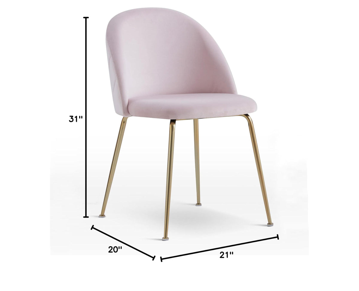 Tanisha Contemporary Dining Chair with Gold Legs - side view