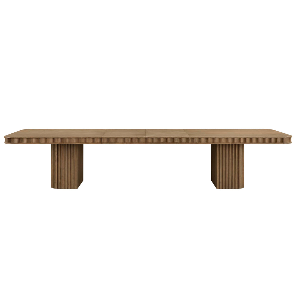 Dinsmore 160" Mid Century Modern Fluted Rectangle Dining Table - room setting