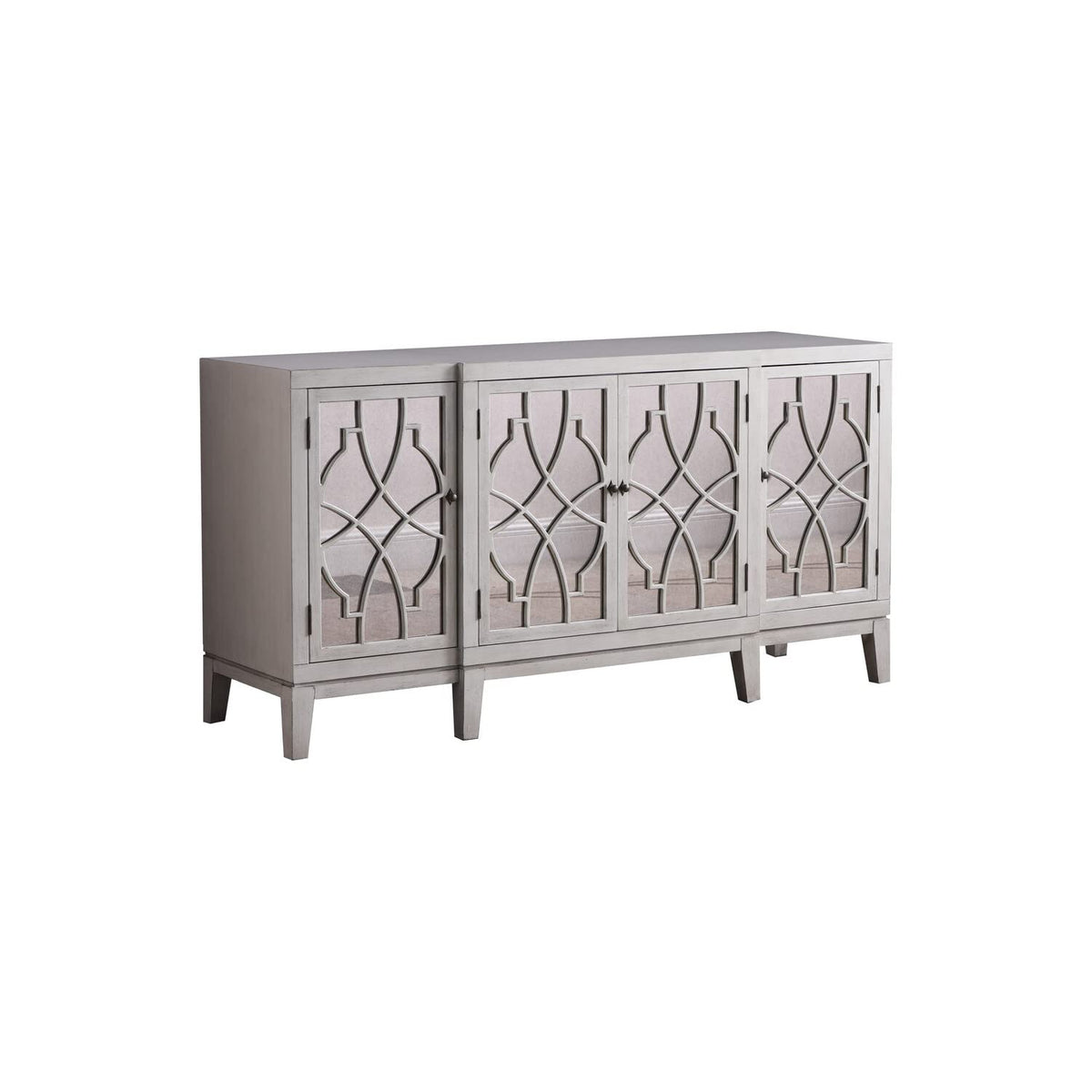 Tiffany Cottage Style Mirrored Sideboard in Antique Beige