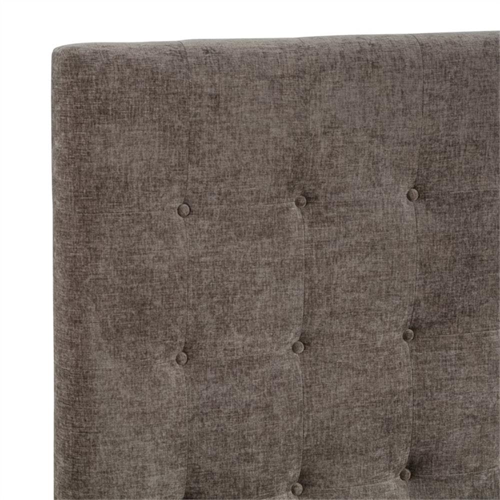 Umeria Modern Bed Frame (Queen/Gray Chenille) - close-up