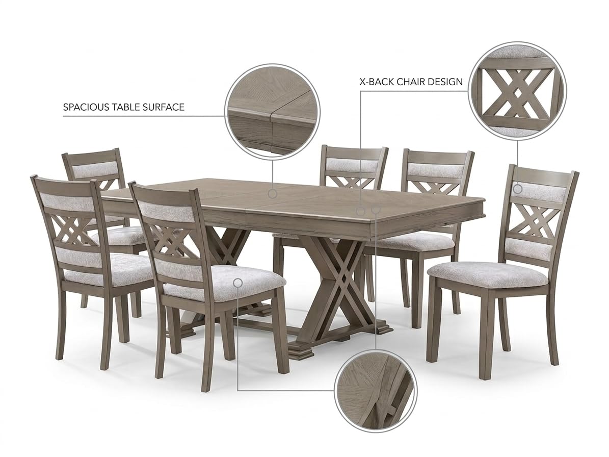 Marlowe Weathered Gray 7-Piece Dining Set — product view 3