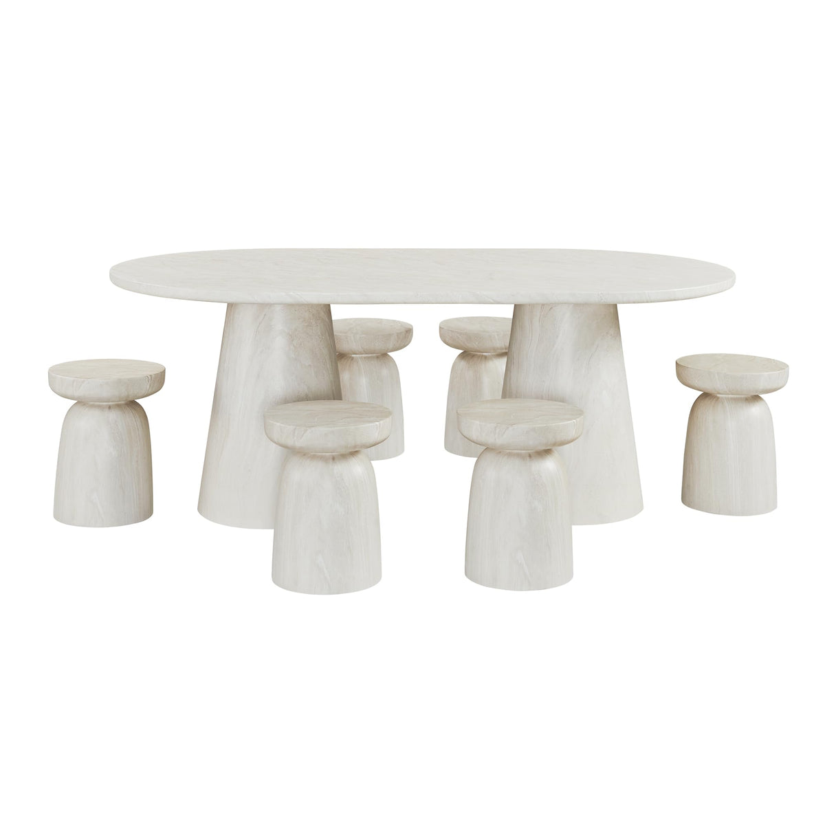 Vyn 14" Modern Round Side Table Concrete Tavertine Finish - room setting